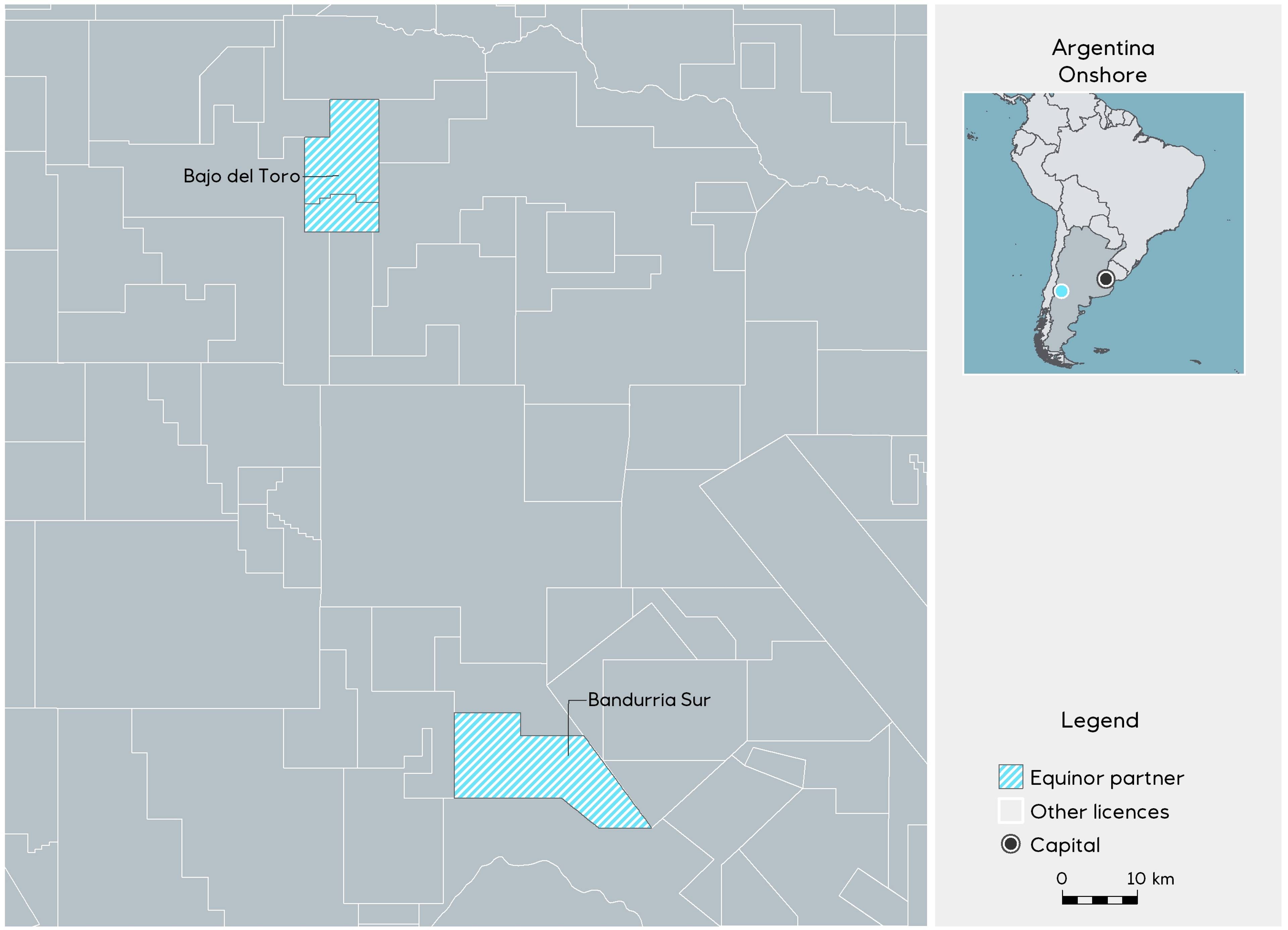 Map showing licences