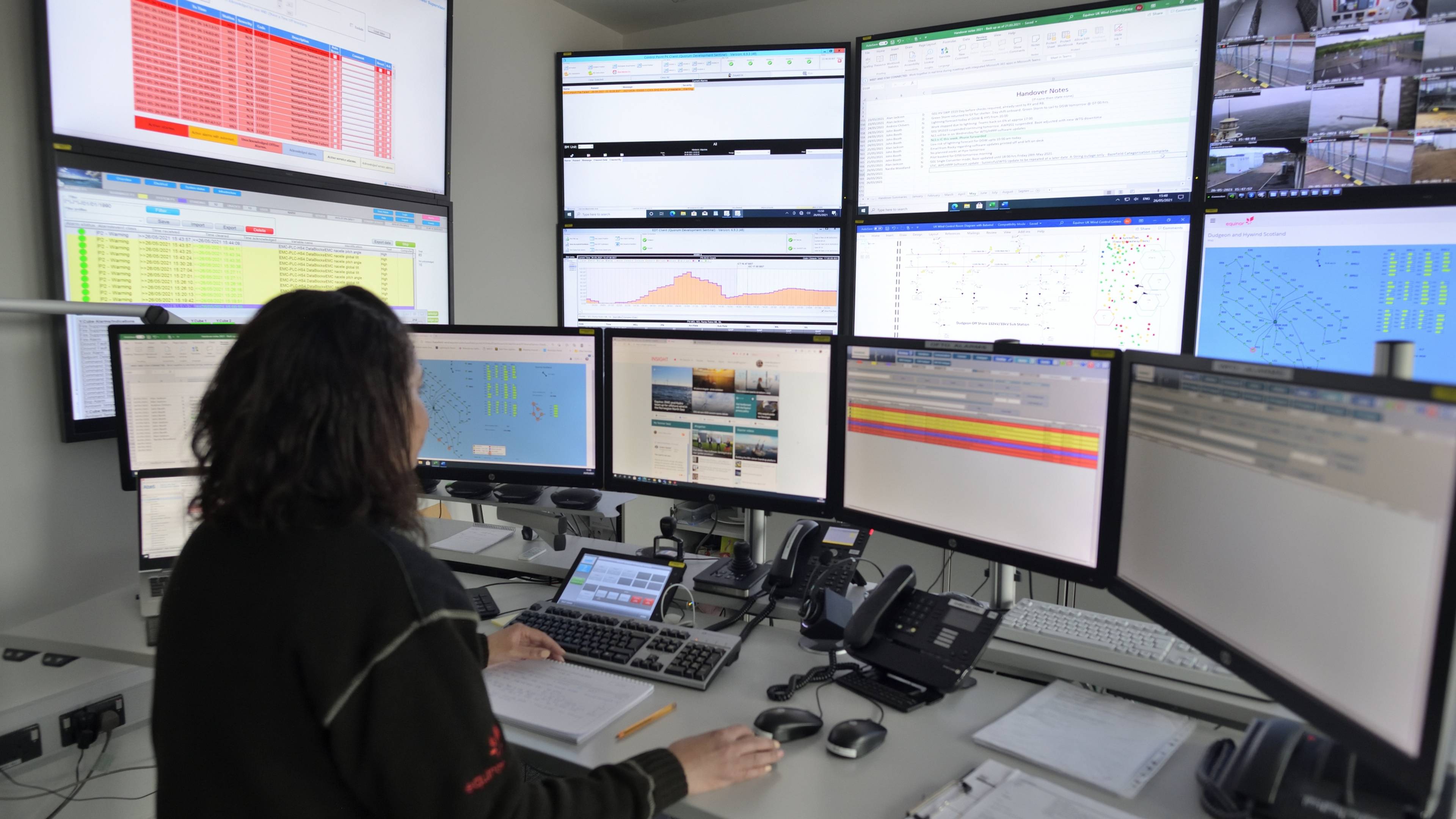 Woman in Equinor offshore wind control room at Great Yarmouth