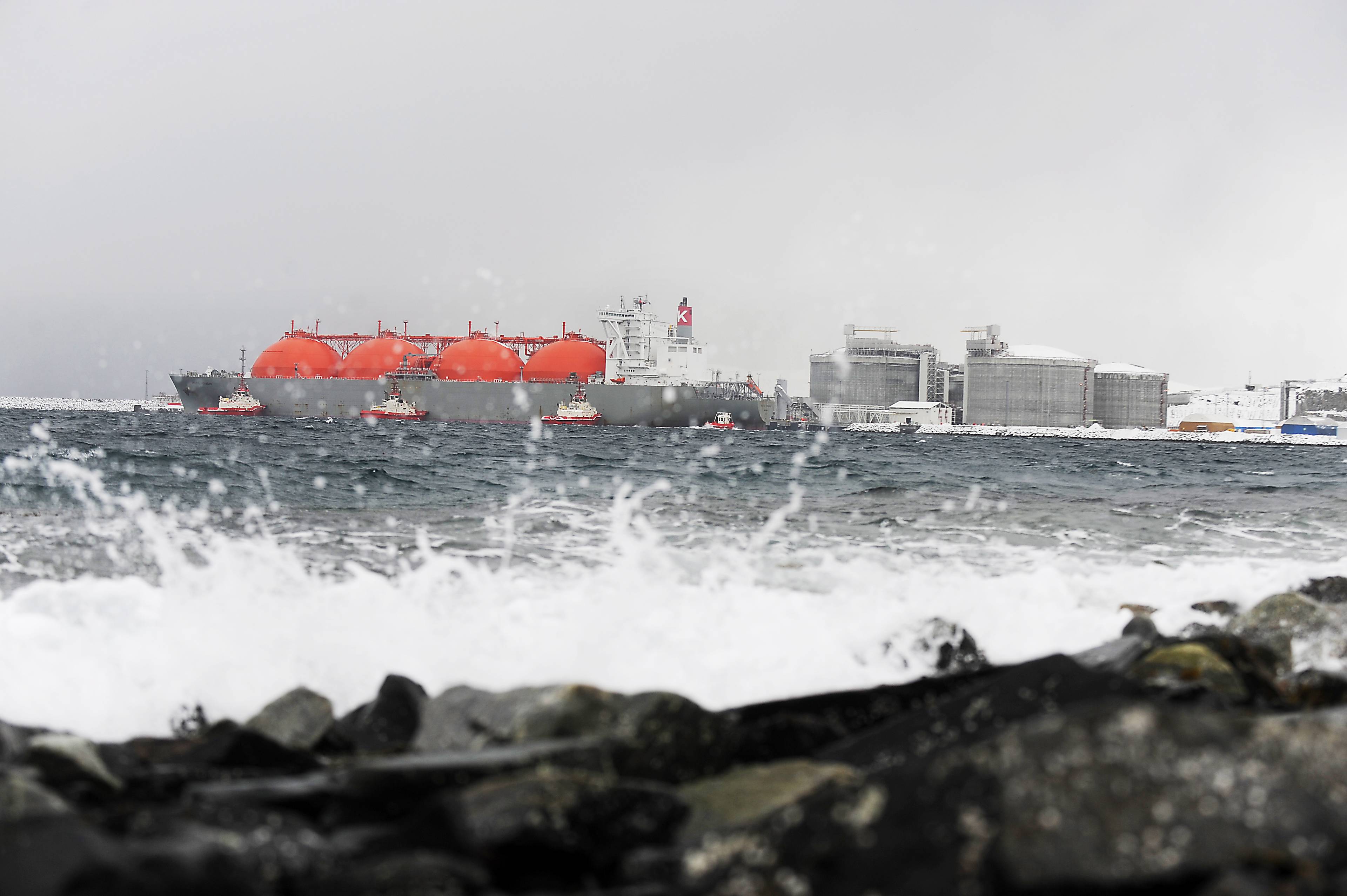 LNG ship and the Melkøya facility