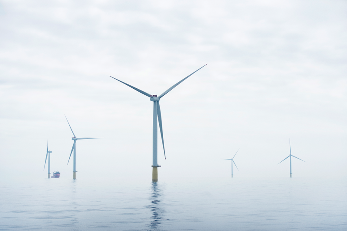 Offshore wind turbines UK coast